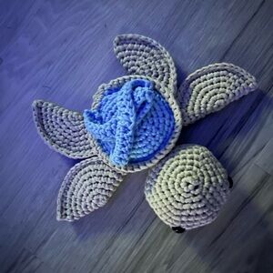 Blue and Tan Stuffed Animal Plush Toy